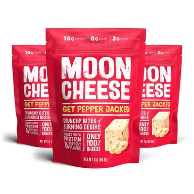 Moon Cheese Pepper Jack Cheese Snack Pack 2oz 3 Count Gluten Free Protein Crunch