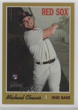 2019 Topps Heritage High Number Chrome Gold Refractor /5 Michael Chavis v3r