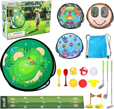 5 in 1 Toddler Golf Set, AOSITE Kids Sticky Golf Toys Set with Telescopic Club