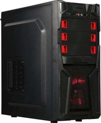 DIYPC Solo T2 R ATX Mid Tower PC Case Black w/ 2 Fans USB 3.0 Preinstalled