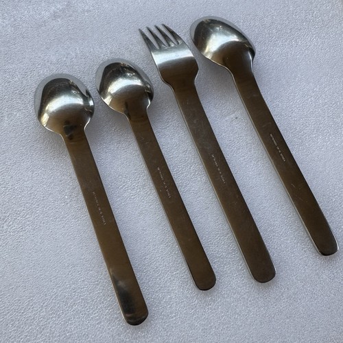 Retroneu Scan Stainless Flatware 18/8 Mixed Dinner Fork Teaspoons & Soup Spoon - Picture 4 of 12
