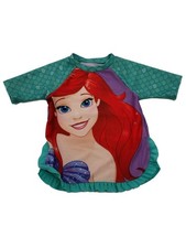 Disney Princess Ariel Mermaid Ruffle Toddler Girls Rash Guard Swim Shirt Suit 2T