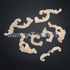 Apliques de esquina tallados en madera vintage muebles artesanía gabinete decoración de ventanas