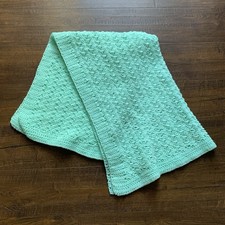 Handmade Crochet Mint Green Knit Crib/Bassinet Baby Blanket 28x42