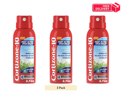 Cortizone-10 Soothing Aloe 1% Hydrocortisone Itch Relief Spray, 2.7 oz 3 Pack