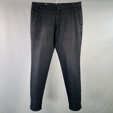 DRIES VAN NOTEN Size 34 Navy Twill Cotton Tapered Dress Pants