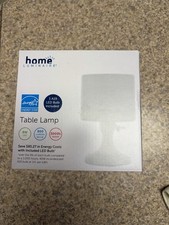 Home Luminaire Bedside Table Lamp with Shade - 6.3" L x 10.51" W/ Bulb W White