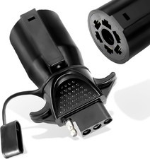7 Pin to 4 Pin Trailer Adapter, 7 Way Blade to 4 Way Flat Trailer Plug, Waterpro