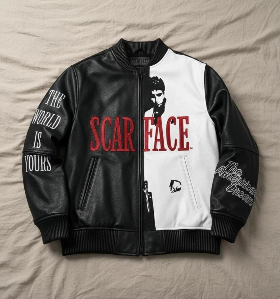 Men's Al Pacino Scarface Style Jacket Tony Montana Real Black Leather Jacket