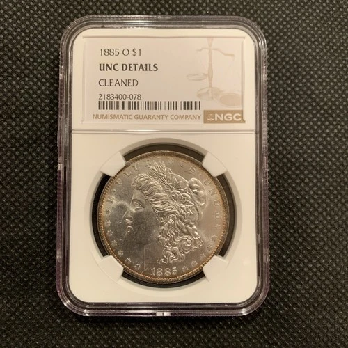 1885-O U.S. MORGAN SILVER DOLLAR - UNC DETAILS - NGC GRADED!