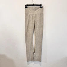 Calia High Rise Lounge Yoga Pants Beige Heather Soft Stretch Split Hem M