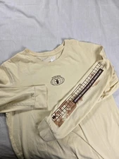 Dutch Bros Shirt Mens Large Beige Long Sleeve Graphic Coffee Crewneck Tee