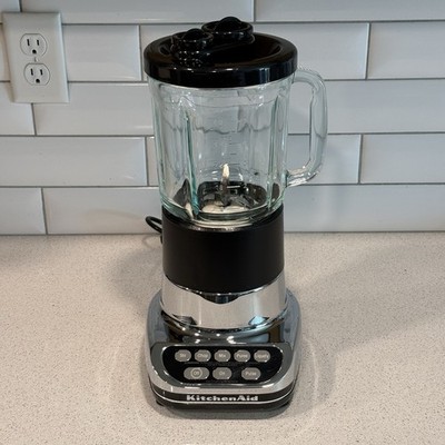 KitchenAid KSB5CR Ultra Power Blender Chrome Black 40oz Glass Jar Ice Crushing