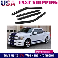 In-Channel Window Visors Rain Guards Fit 2017-2022 Ford F250 F350 Super Crew Ca*