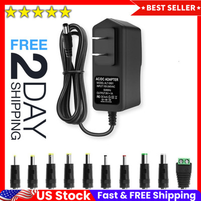 Universal Ac Adapter Power Supply 100-240v 50/60hz 1a Dc 9v Transformer USA**...