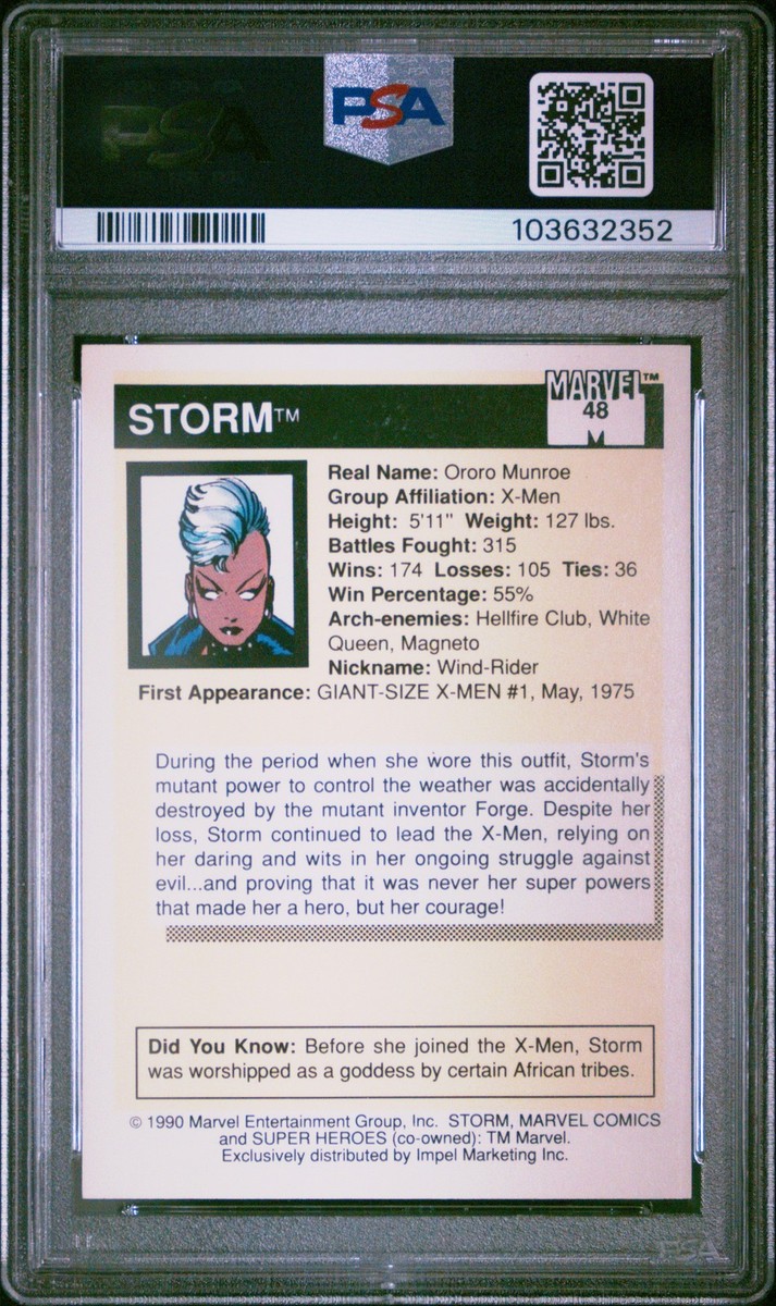 1990 MARVEL UNIVERSE #48 STORM PSA 4
