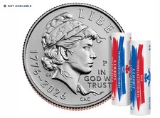 Juego de 2 rollos de monedas de diez centavos Emerging Liberty 2026 P&D - caja sellada como nueva 26SDR