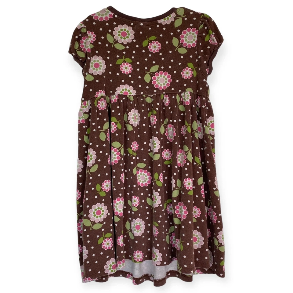 GYMBOREE 2012 конный клуб цветок Dot бант платье коричневый розовый девочки размер 7 - Изображение 2 из 4