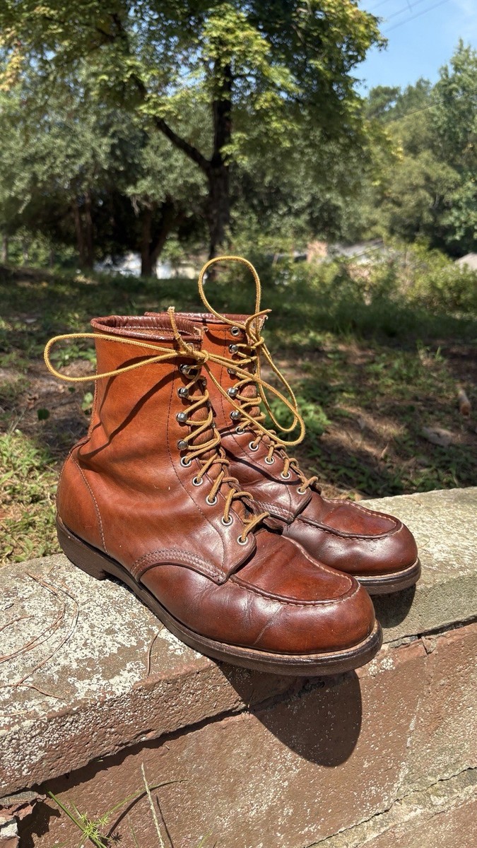 VTG 1980s Red Wing Boots 602 Moc Moccasin Toe Work Boots sz 10.5