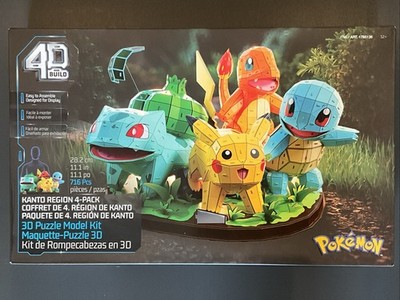 4D Build Pokemon Puzzle Model Kit! Kanto Region 4-pack In 1 Box