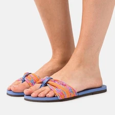 NWT Havaianas Saint Tropez Crochet Woven Thong Slide Flop Flop Sandal Shoes Blue