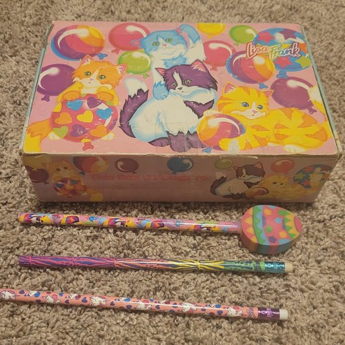 Vintage Lisa Frank Pencil Box And 3 Unsharpened Pencils