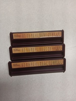 original vintage  Deluxe Edition SCRABBLE set of  3 Burgundy PLASTIC RACKS