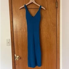 NWT Guess NYX Blue Ribbed Midi Dress