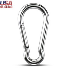 Heavy Duty Stainless Steel Carabiner Clip Waterproof Spring Snap Hook Outdoor US