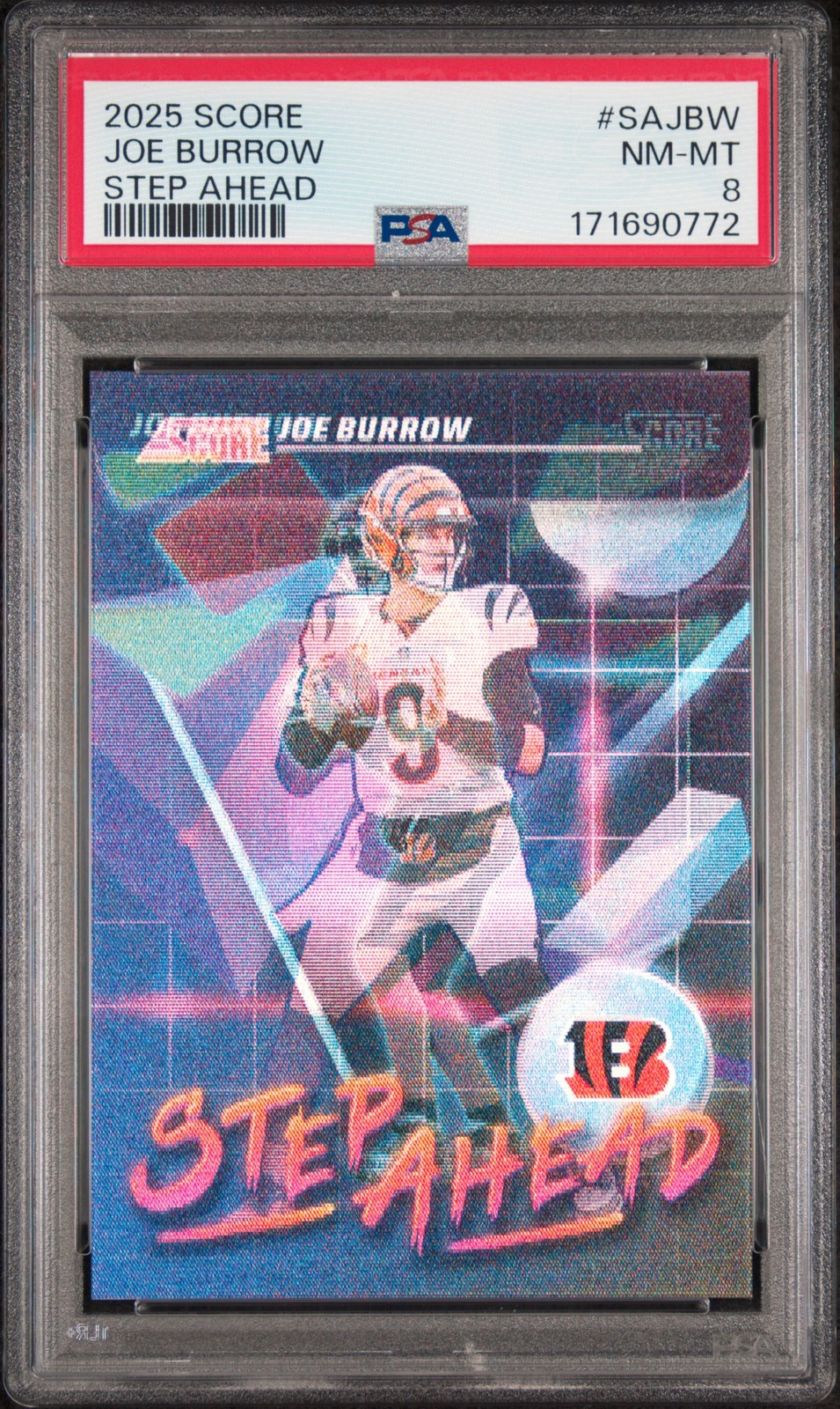 2025 PANINI SCORE STEP AHEAD #SAJBW JOE BURROW PSA 8