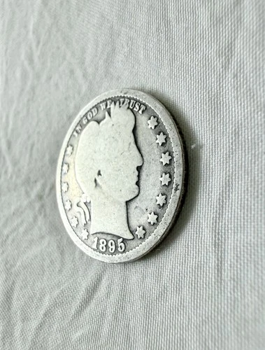 1895 Barber Quarter 25C 90% Silver Philadelphia Good Detail