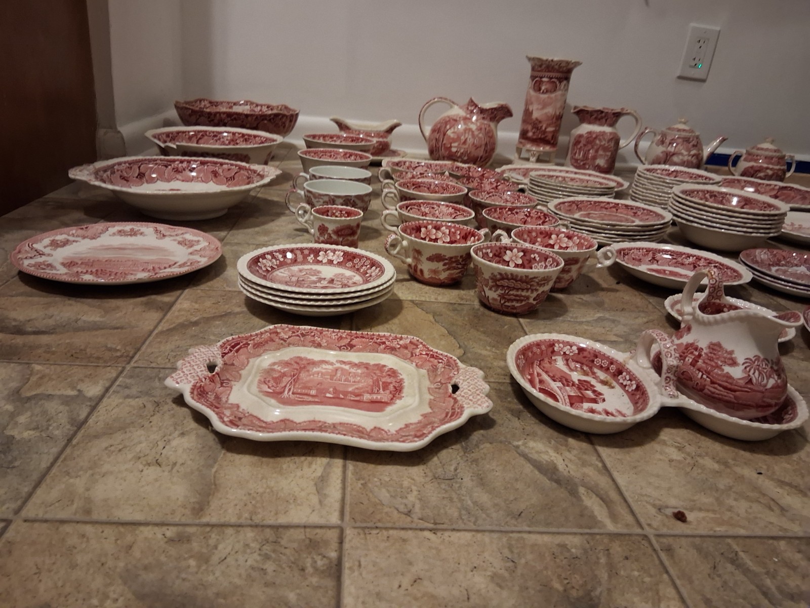 MASON'S Vista red/Pink England Ironstone glass 
