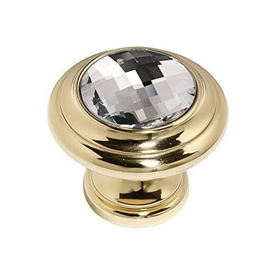 Alno C211-CLR/GLD Swarovski Crystal 1 1/4'' Crystal Knob Gold