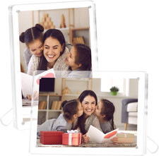 5X7 Acrylic Picture Frames 2 Pack, Clear Magnetic Frames with Stand, Uv-Resistan