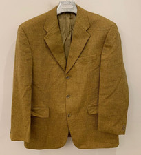 Vintage pure wool soft tweed golden brown classic jacket blazer 42R 42S