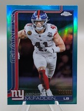 2025 Topps Chrome Football #232 Micah McFadden Teal Refractor /299 Giants