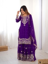 SALWAR KAMEEZ PAKISTANI INDIAN WEDDING PARTY WEAR DRESS BOLLYWOOD SUIT SHARARA