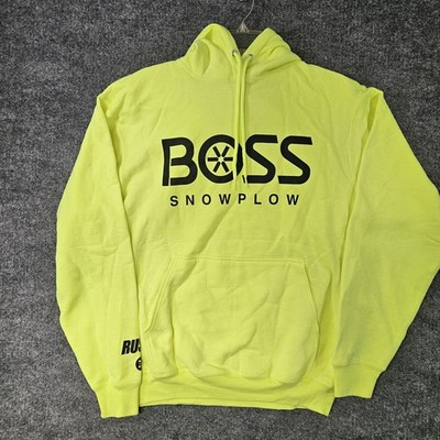 Boss Plow Gear Hi Vis Hoodie Mens Size Medium Snowplow Port & Company Fleece