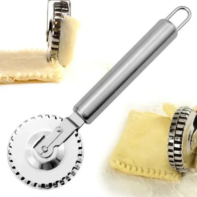 Stainless Steel Pasta Pastry Cutter Wheel Ravioli Dough Flower Edge Roller