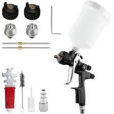 1000B Air Hvlp Gravity Spray Gun W/1.3/1.7 Nozzles 600ml Cup House DIY Paint Gun