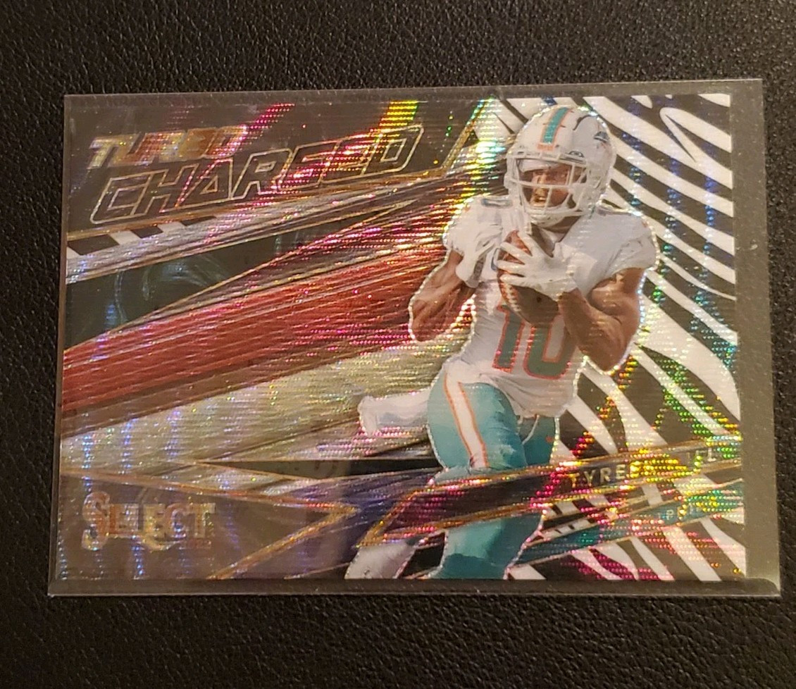 2022 Tyreek Hill Select Turbo Charged Zebra Wave Prizm #TUR-13 Dolphins SSP