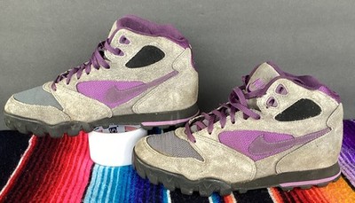 Rare Vintage 1990s Nike ACG Caldera Hiking Boots Womens 7.5 Suede Brown Purple