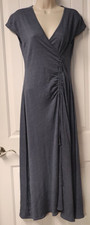 Max Studio V neck blue gray pullover maxi dress size S