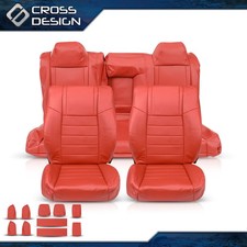Seat Covers Fits 2011-14 Dodge Challenger Se Sxt Rt Red Front Rear Full Set