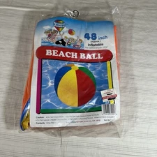 NOS Vintage Jumbo 48” Beach Ball Swim'n'play Sun'n'Fun Inflatable Unopened Q1