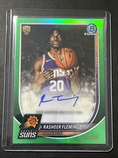 2025-26 Bowman Chrome Basketball Rasheer Fleming RC Chrome Autograph Green /99