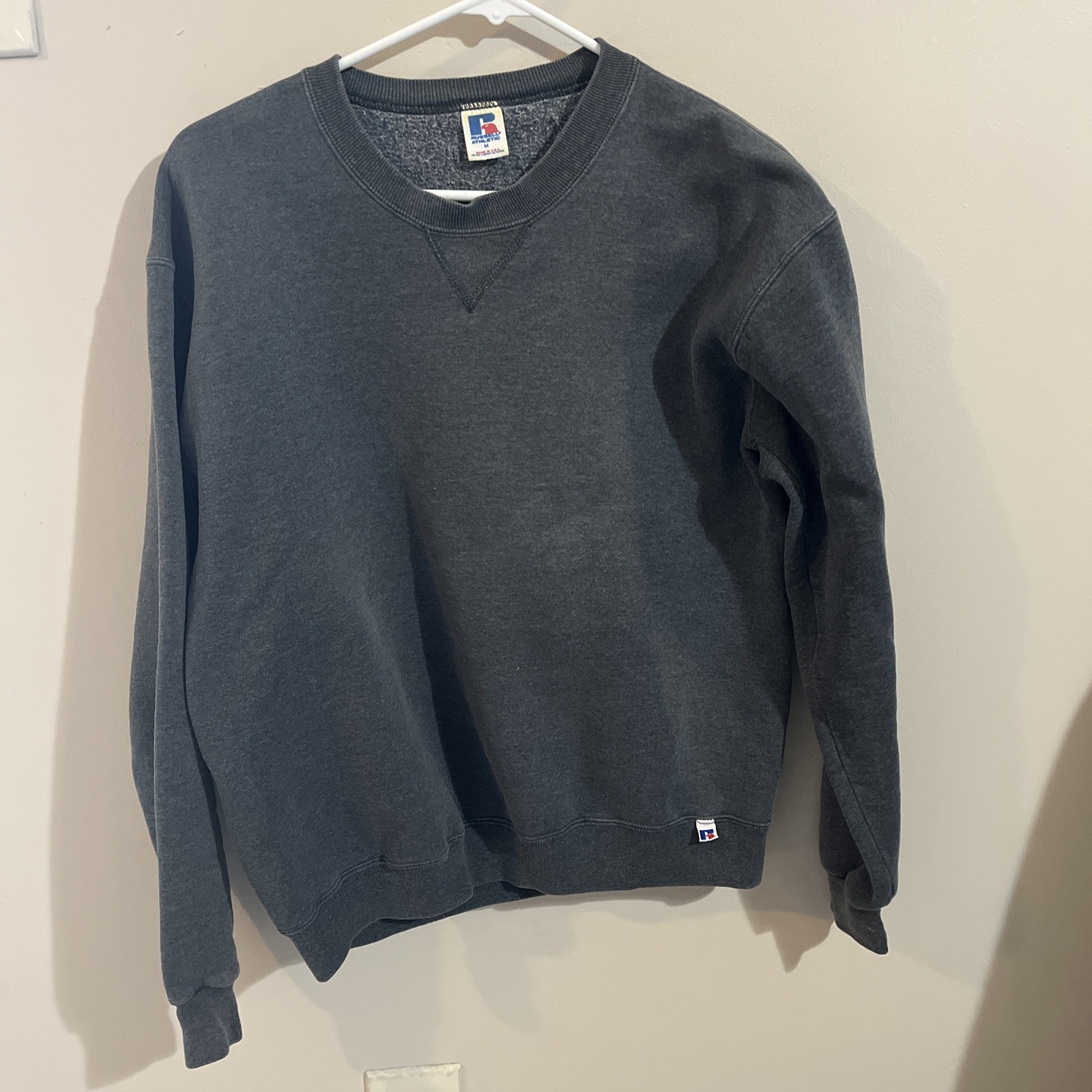 Vintage Russell Athletic Creek Pullover Sweatshirt Gray Medium