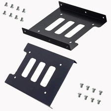 SSD Bracket 2.5 to 3.5 Mounting Bracket Hard Disk Adapter 2 Pack Black