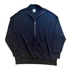Varley Women's Masie Longline Black Sweatshirt Doublesoft 1/2 Zip Jacket XL