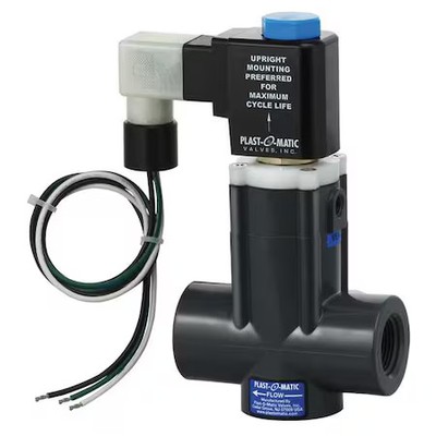 Plast-O-Matic Easmt5v16w24-120/60-Pv Solenoid Valve, 2-Way, 2-Position,